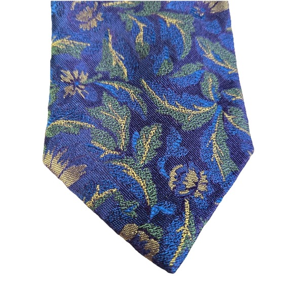 David Donahue Other - DAVID DONAHUE Necktie USA Luxury Designer Blue Purple Floral Intricate Ornate